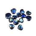 Natural blue feldspar heart-shaped handle play piece pendant on a white background.