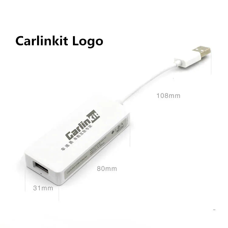 Android car navigation CarPlay USB adapter module in black and white colour options