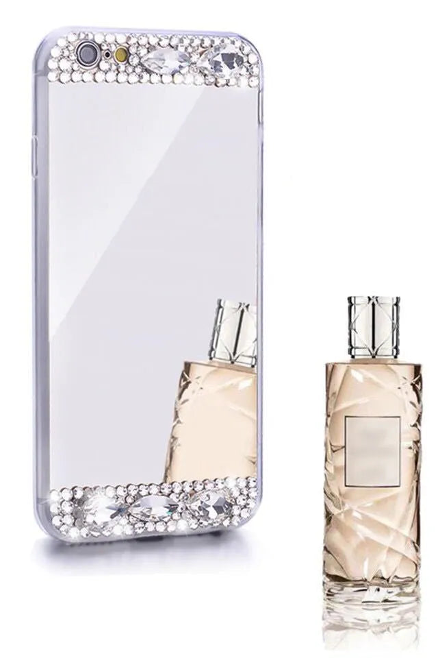 Gold rhinestone silicone back cover case for Huawei P30 Pro mobile phone.