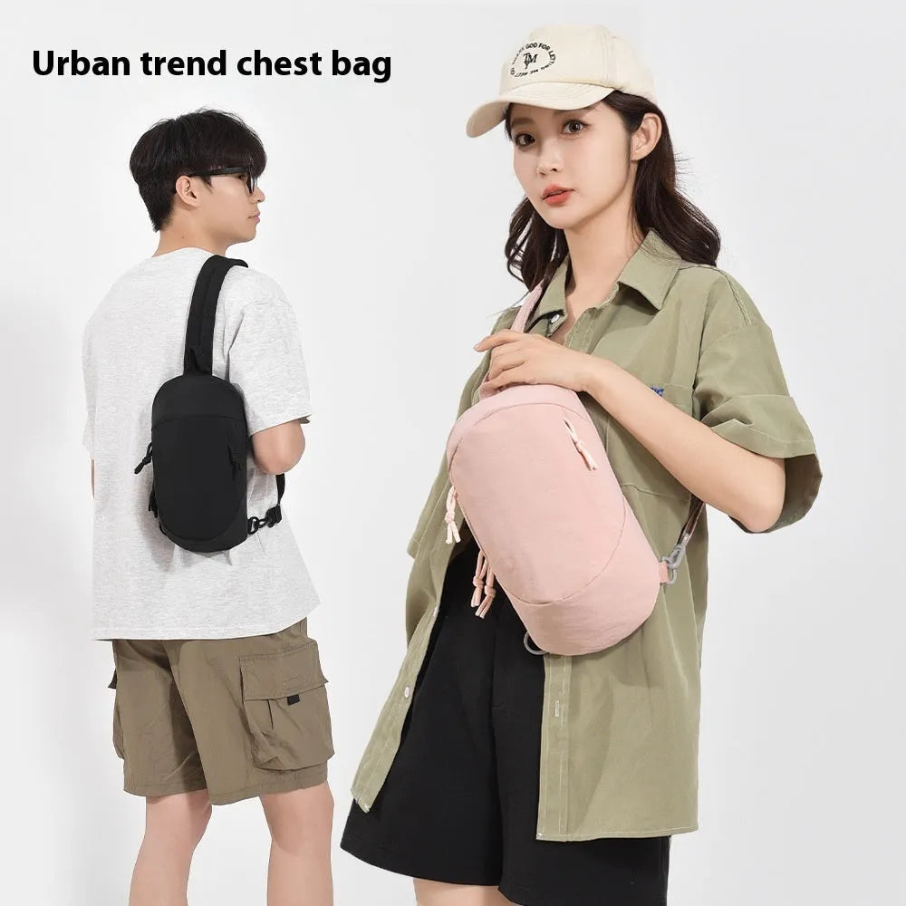 Girls outdoor crossbody bag in army green with adjustable chest strap and mobile phone compartment