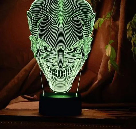 USB-powered 3D LED lamp with seven colour options and touch control on acrylic base