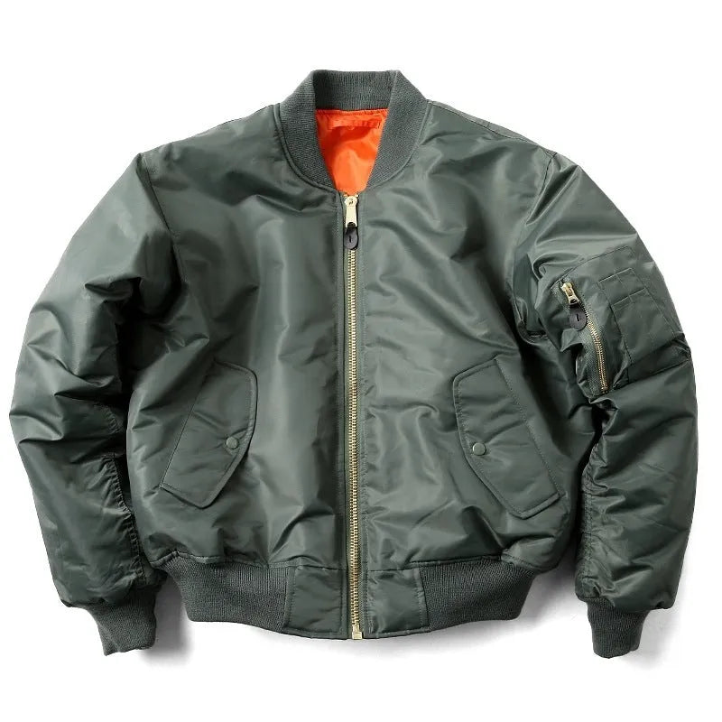 Men's American workwear style loose fit cotton-padded jacket in Army Green colour