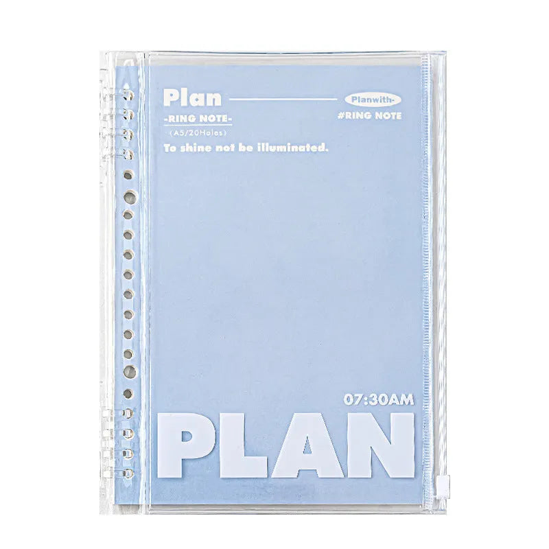 A5 PVC spiral bound notebook in blue or white colour for storing loose papers