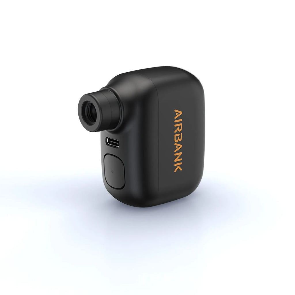 AS100 black electric bike pump with USB cable and waterproof storage bag