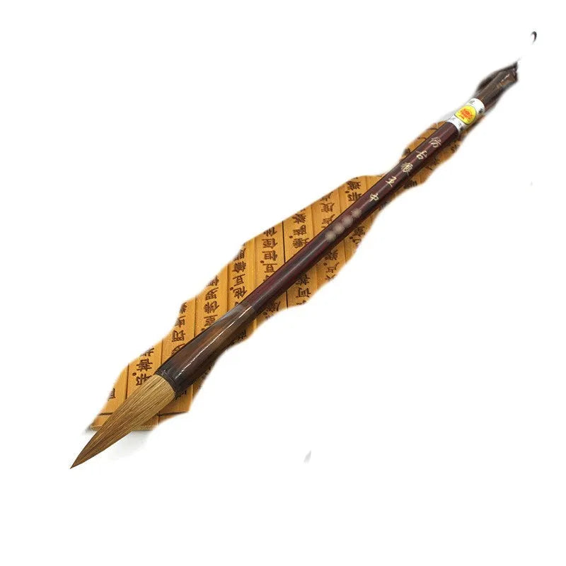Traditional wolf hair calligraphy brush with steel rod shaft in three sizes