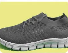 Women's breathable flying knit flat shoes with mesh upper and front tie in various colours