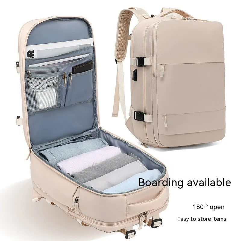 Large capacity waterproof mummy backpack in various colours including black, mint green, pink, and light blue