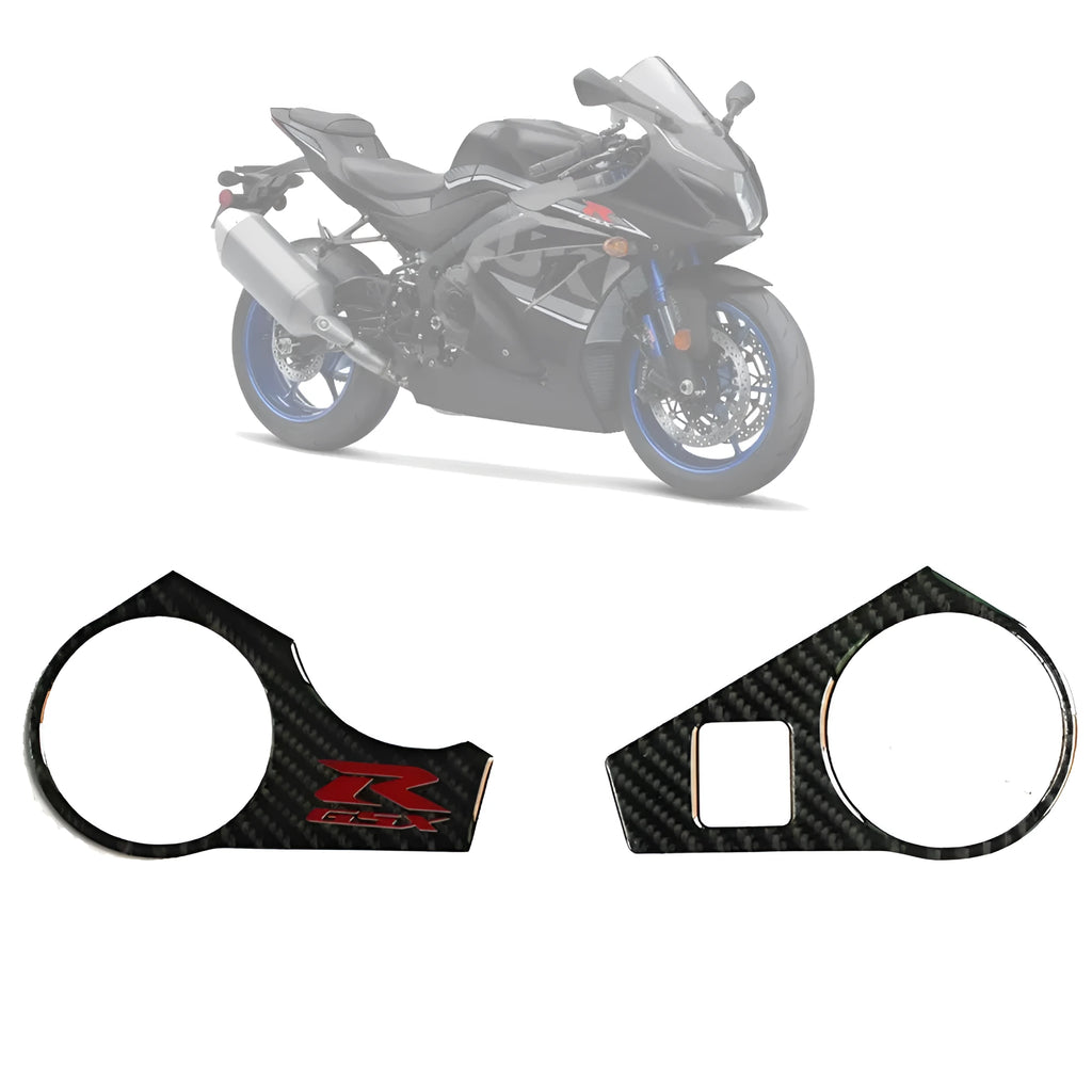 Black carbon fibre effect motorcycle sticker for SUZUKI GSXR1000 L1 2009-2016 upper connective plate