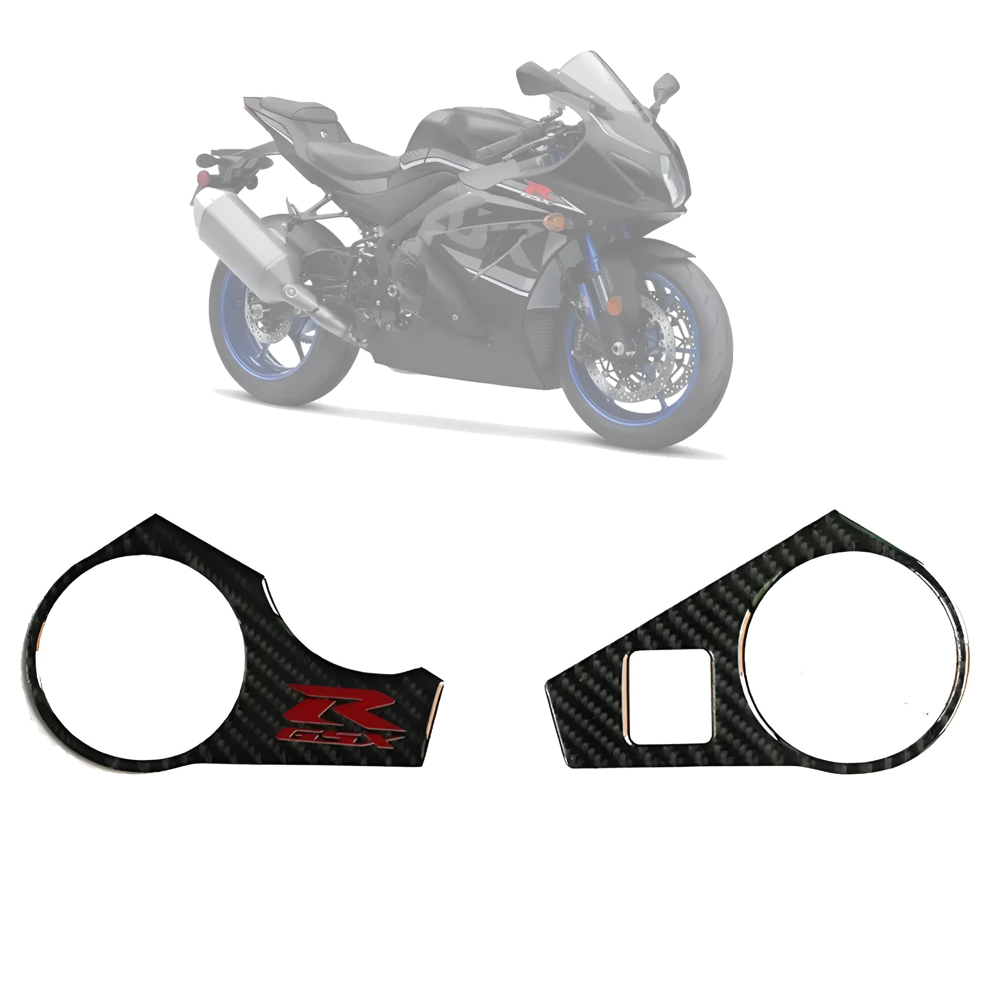 Black carbon fibre effect motorcycle sticker for SUZUKI GSXR1000 L1 2009-2016 upper connective plate