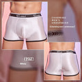Men's nylon boxers in black, white, and sapphire blue colours, free size fit