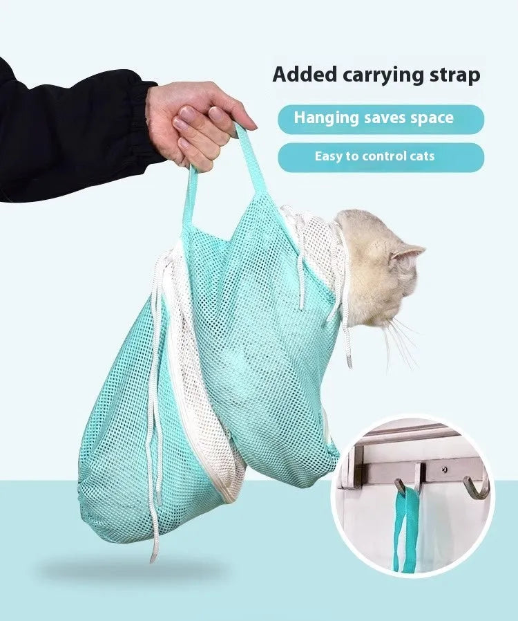 Fifth generation cat grooming bag with adjustable lifting system and detachable scratch-resistant design