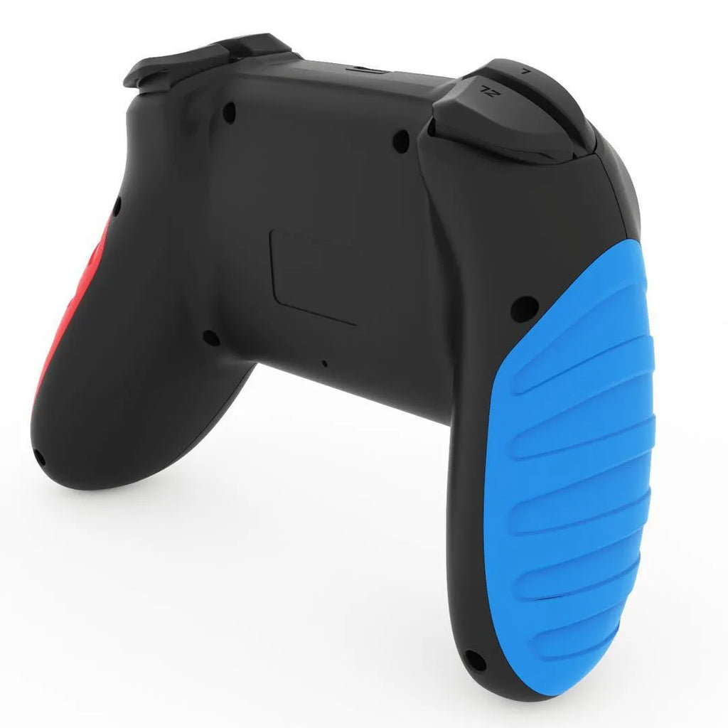 Red and blue wireless Bluetooth gamepad for Nintendo Switch and PC, model STK-7032SN.