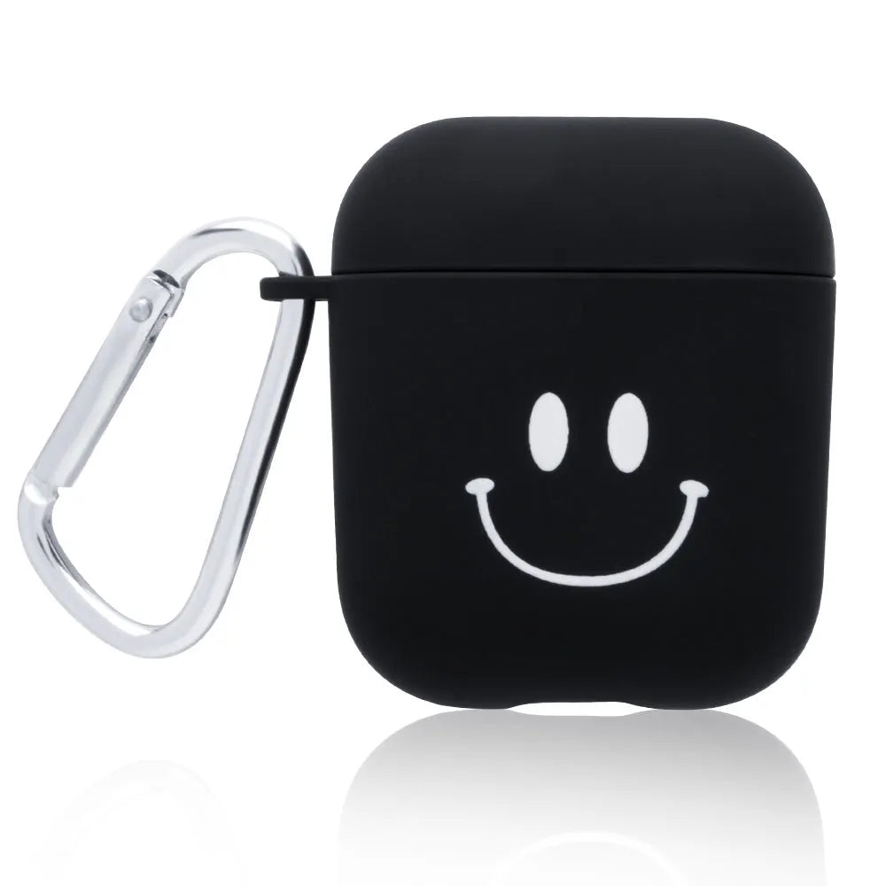 PC hard shell AirPods case cover with decorative pattern in black or pink colours