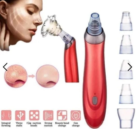 Electric blackhead remover device with vacuum suction function and multiple nozzle attachments