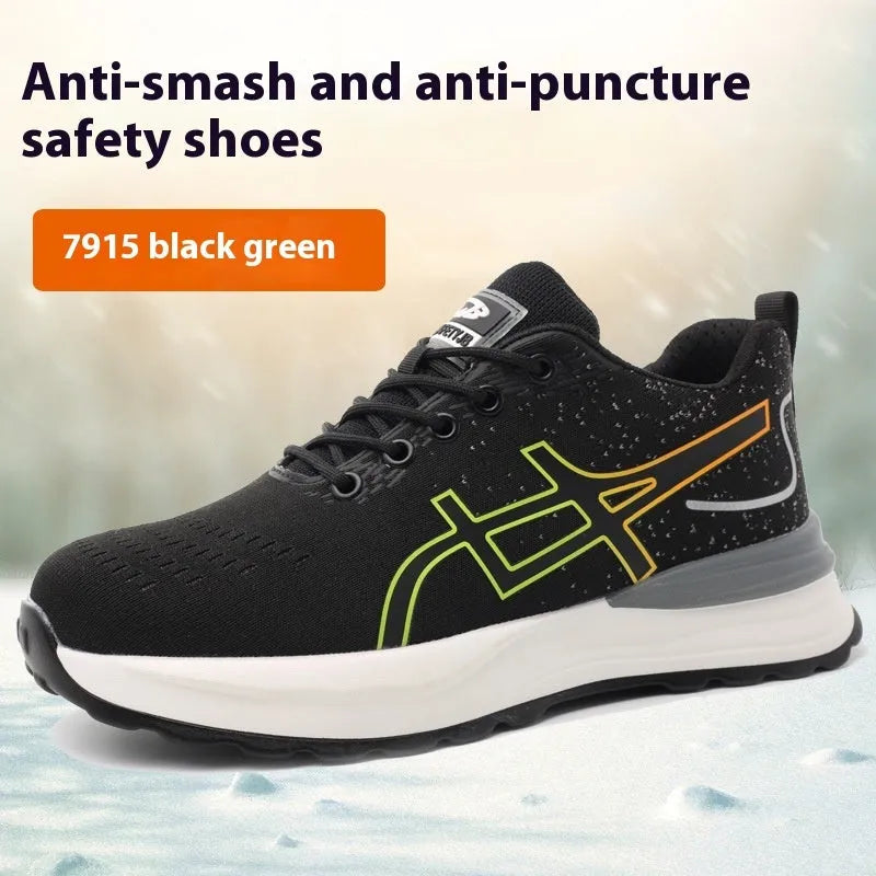 Lightweight safety work shoes with anti-smash puncture protection in multiple colour options