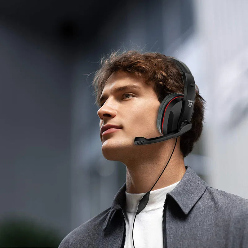 Black wired gaming headset with 40mm speakers and a 6.3mm straight plug on a 1.2m cable