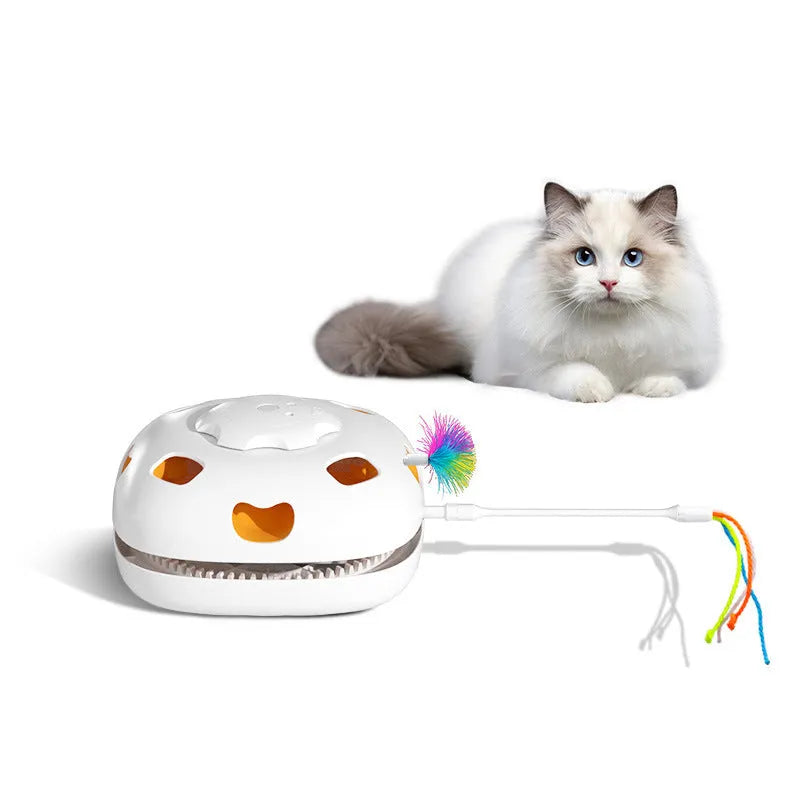 Automatic cat teaser toy with self-play wand in picture colour, dimensions 19.8 x 11.5 x 19.5cm