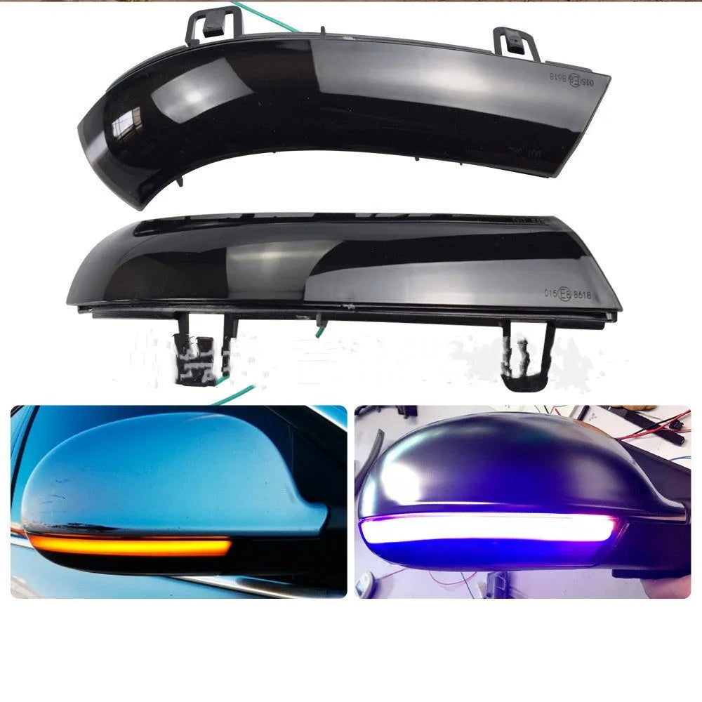 Volkswagen Golf MK5 sequential running water turn signal light in yellow or blue-yellow.
