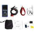 Handheld digital oscilloscope with probe and accessories for automotive diagnostics and electronics repair