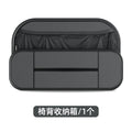 Black genuine leather car seat back storage bag with compartments