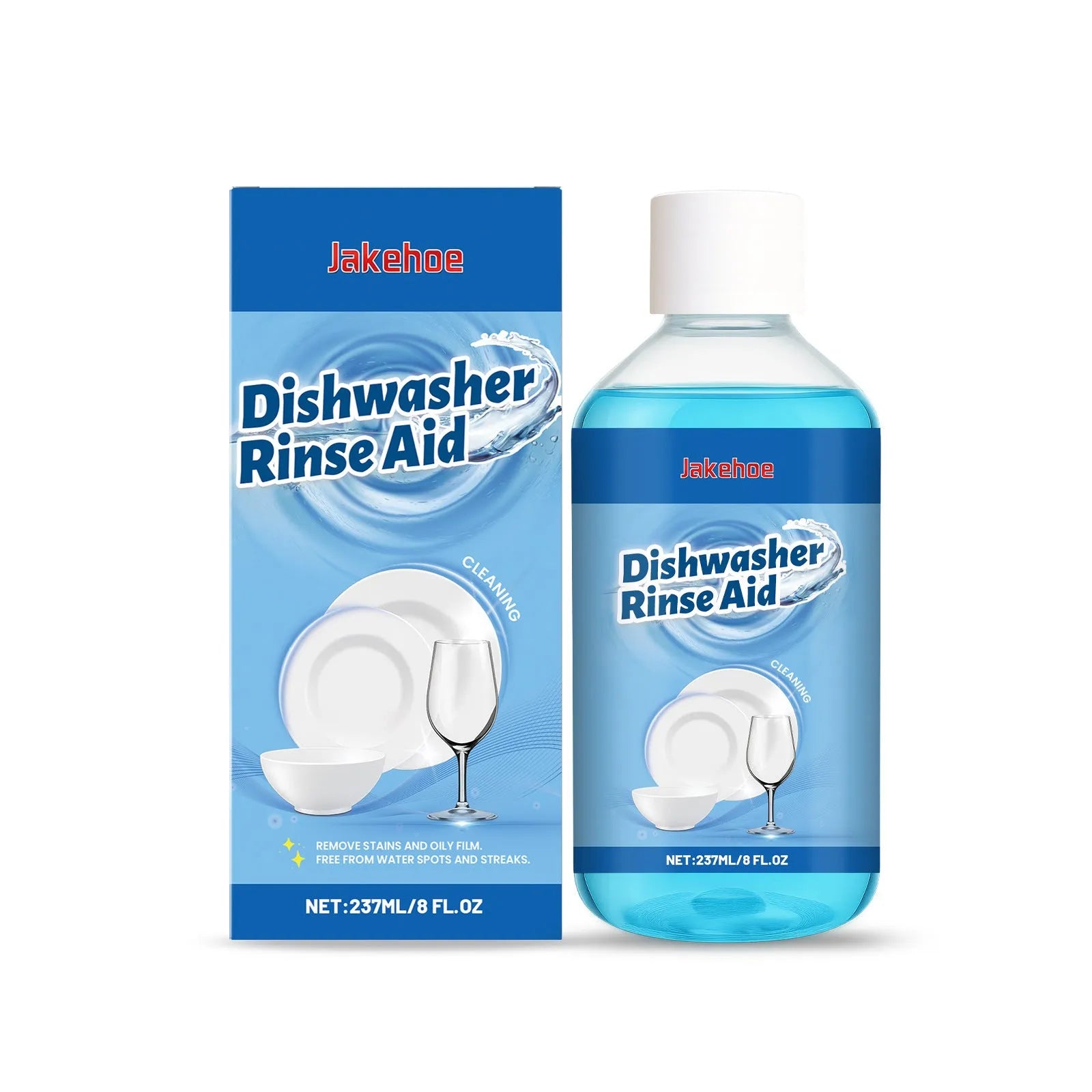 237mL dishwasher detergent aid bottle for kitchenware stain removal and oil cleaning