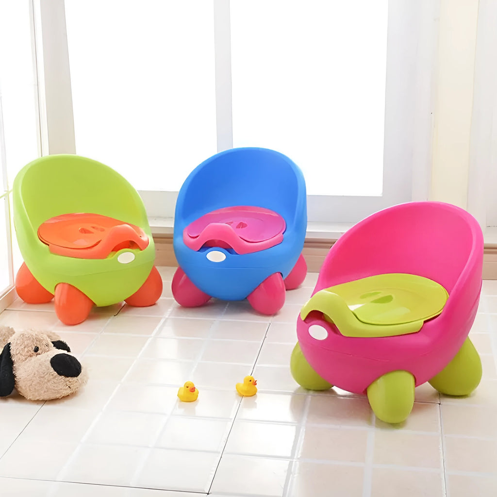 Dandan cartoon-themed toddler training toilet potty chair in a choice of six colours.