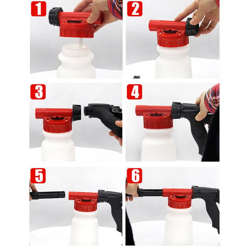 High pressure foam pot water gun sprayer with hand pump for garden use