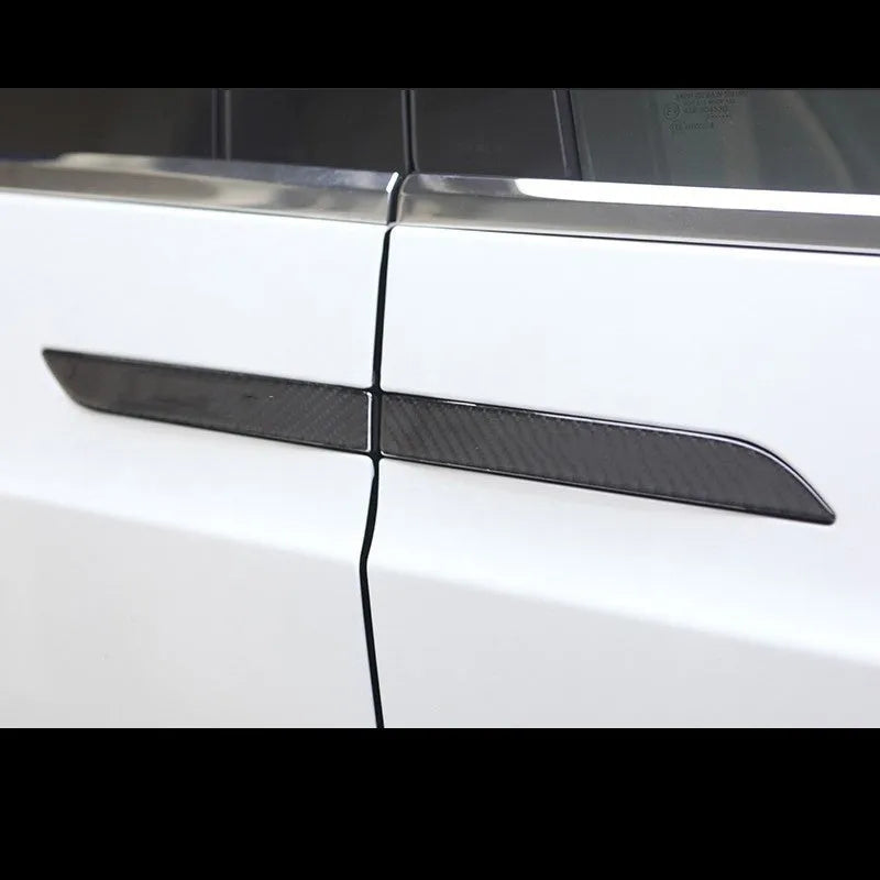 Carbon fibre door handle protection stickers for Tesla Model S anti-scratch application