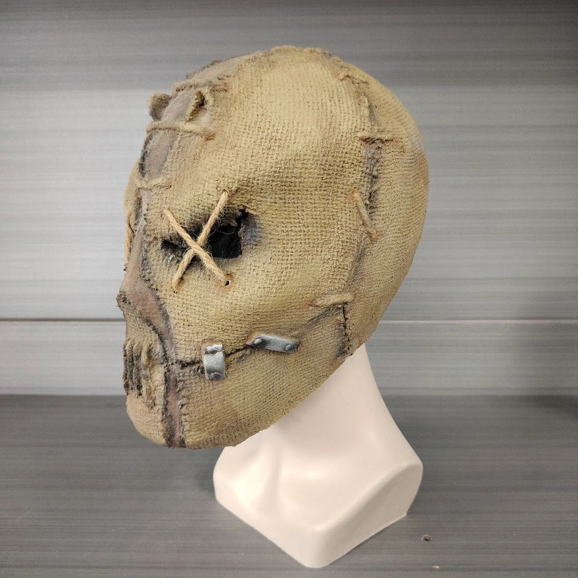 Latex horror mask with scar skull modelling for Halloween and costume events