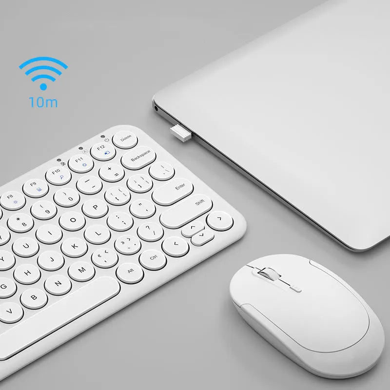 Ultra-thin wireless keyboard and mouse set with 1000DPI optical mouse and membrane keyboard