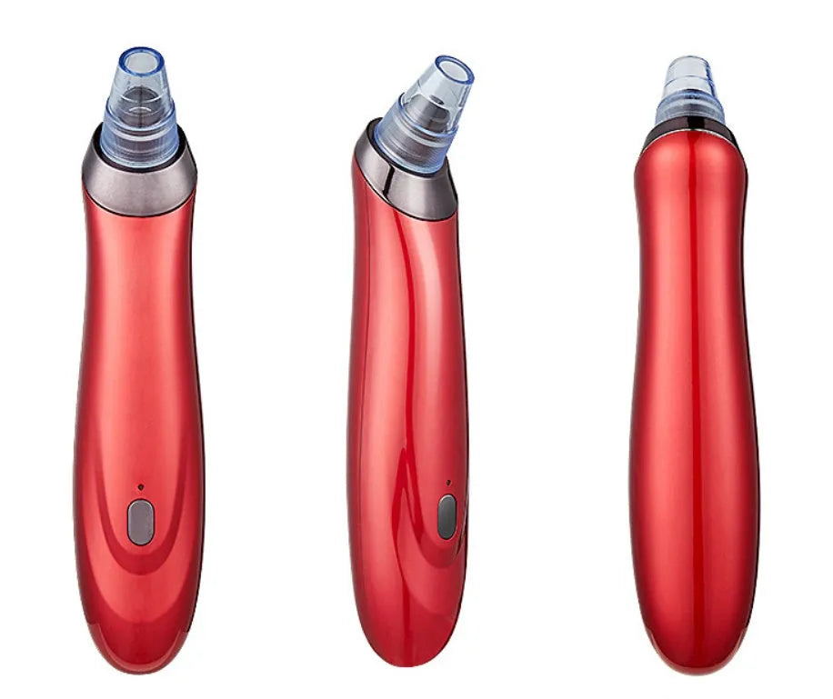Electric blackhead remover device with vacuum suction function and multiple nozzle attachments