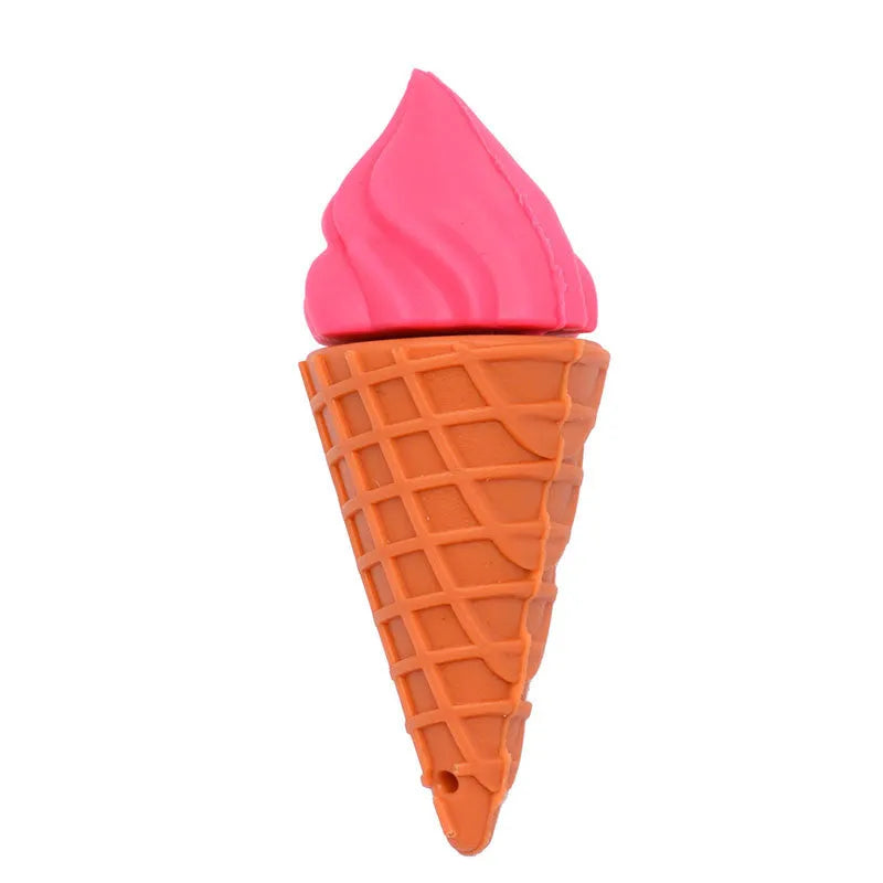 Mini ice cream shaped USB flash drive in pink plastic with USB connector