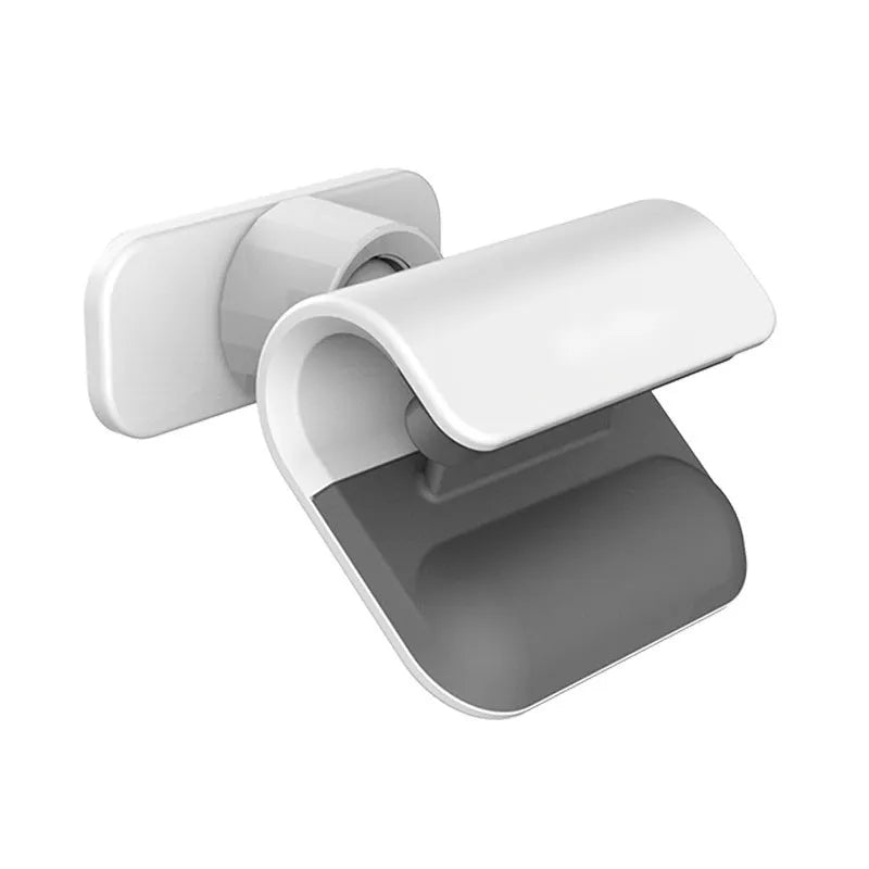 Black 360-degree rotating car phone holder mounted on car air vent with smartphone attached