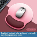 Silicone mouse mat with wrist support in gradient blue black design measuring 220x250mm