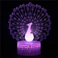 Colourful acrylic 3D USB table lamp with touch control on a small 9.5cm by 4cm base