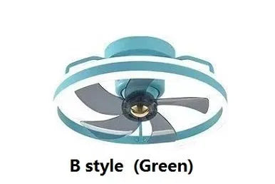 Modern ceiling fan with integrated light fixture showing 50cm diameter and acrylic lampshade