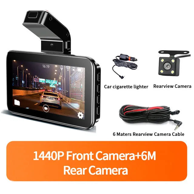 3-inch HD car DVR dashboard camera with double lens system for front and rear recording