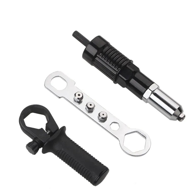 Black metal electric drill rivet gun attachment with 173mm length for aluminium and automotive applications