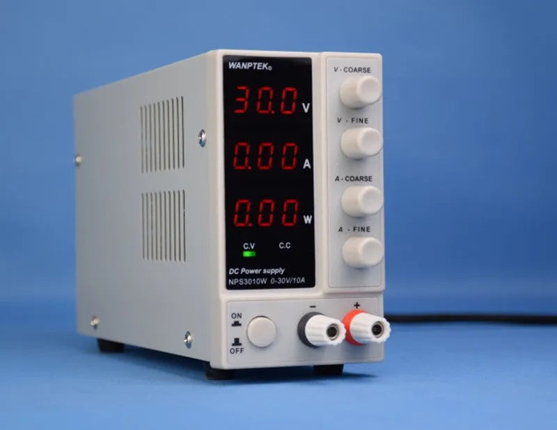 White S605W adjustable DC power supply unit for electronics repair with voltage and current dials