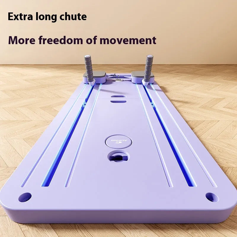 Standard purple abdominal wheel fitness board with automatic rebound mechanism on a multi-functional PP platform.
