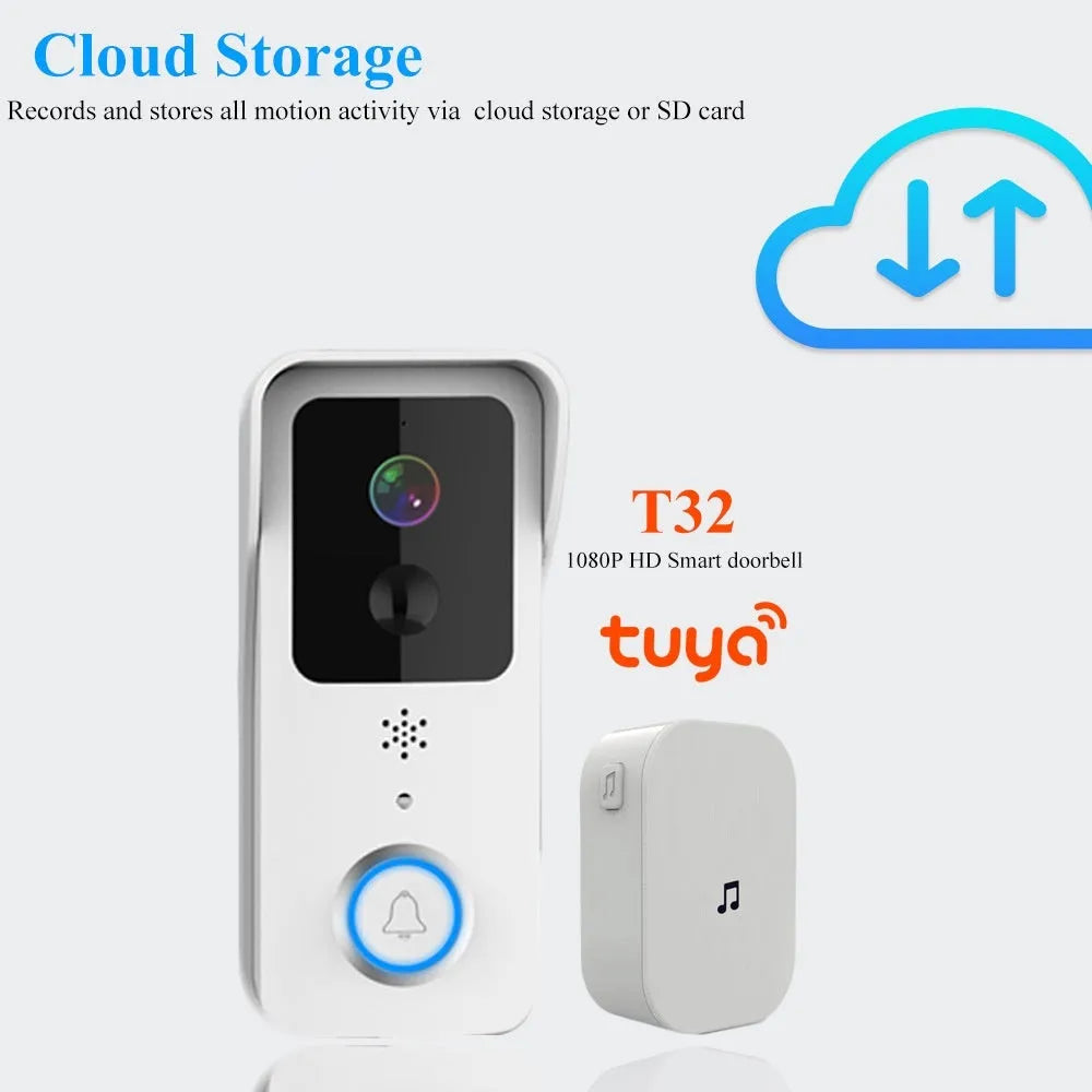 Smart home waterproof visual doorbell with HD camera and remote intercom functionality