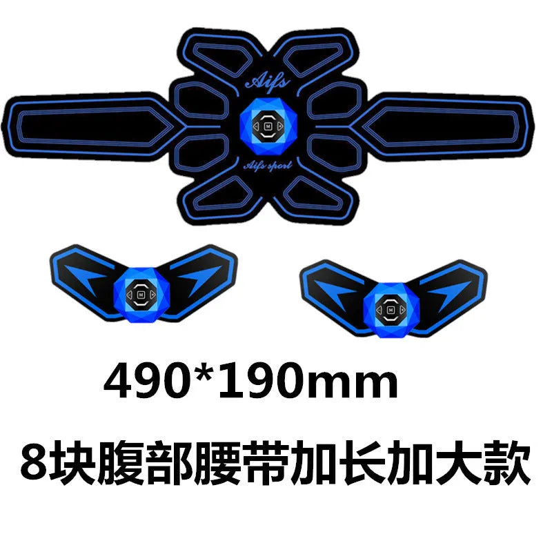 Eight-piece abdominal massage patch set with silicone nodes on ABS resin framework