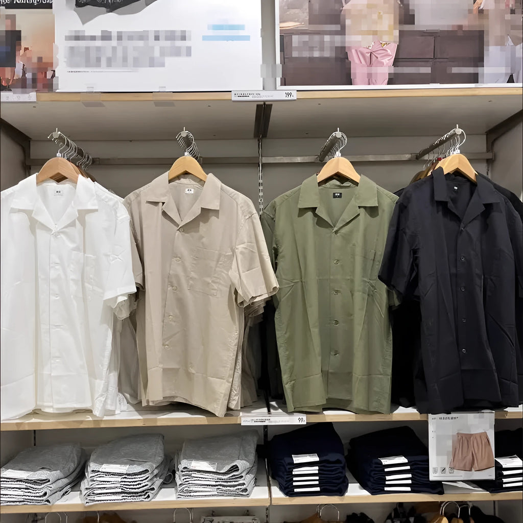 Men's modal cotton blended open collar casual shirt in cardigan style with Japanese Korean design