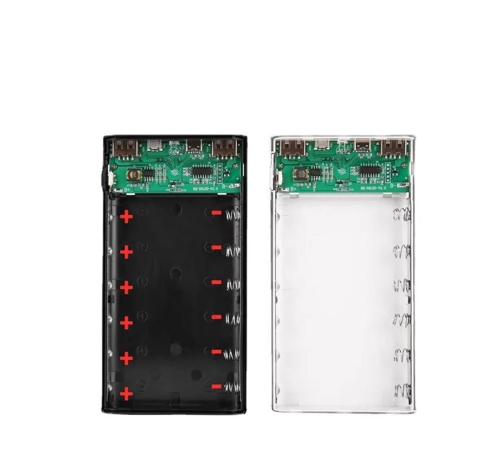 Digital display power bank DIY kit with plastic shell and circuit board for 18650 batteries