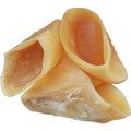 Natural cowhide dog grinding rod chew with hoof shell attachment in two size options