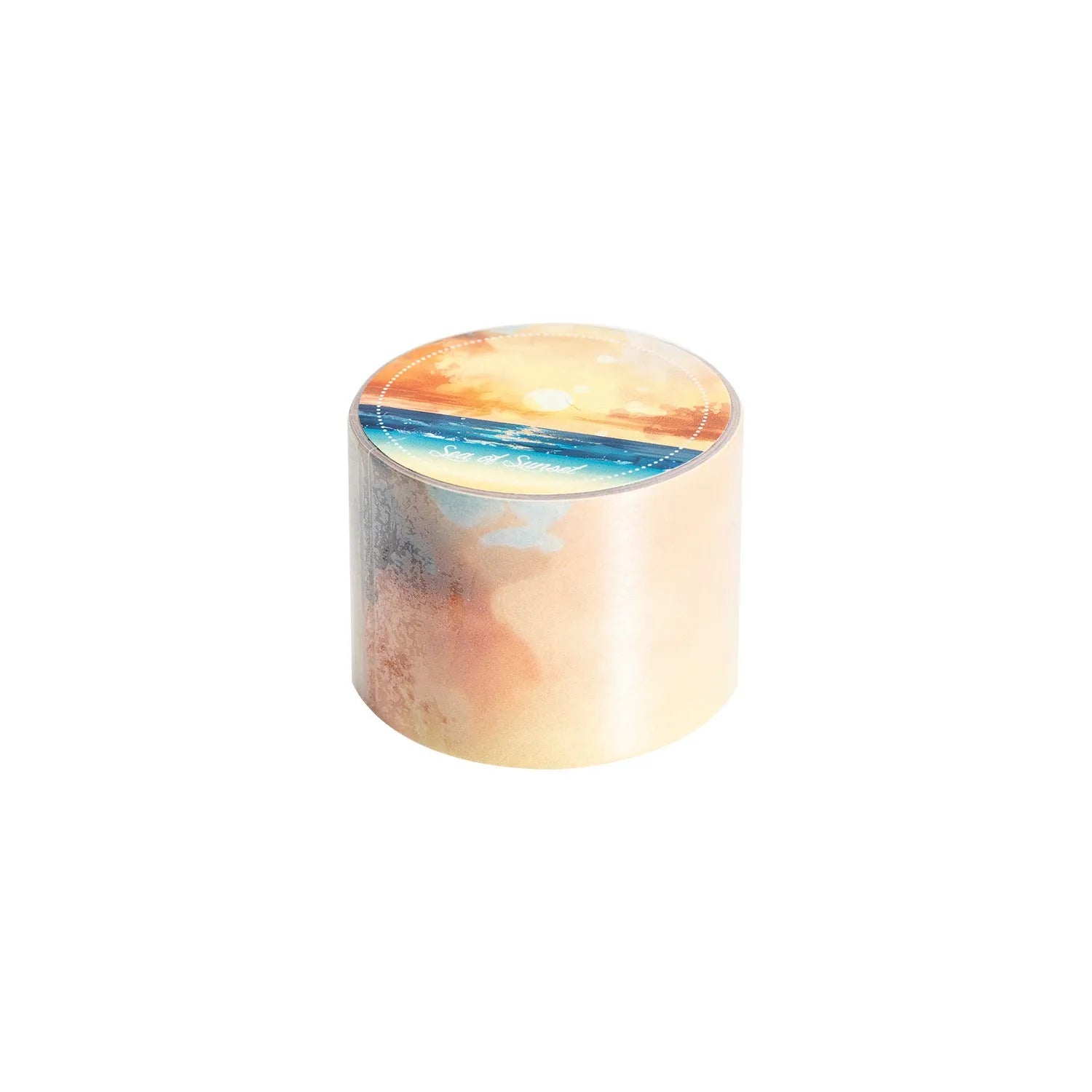 Roll of Japanese paper decorative washi tape in sky-themed colours, 30mm wide.