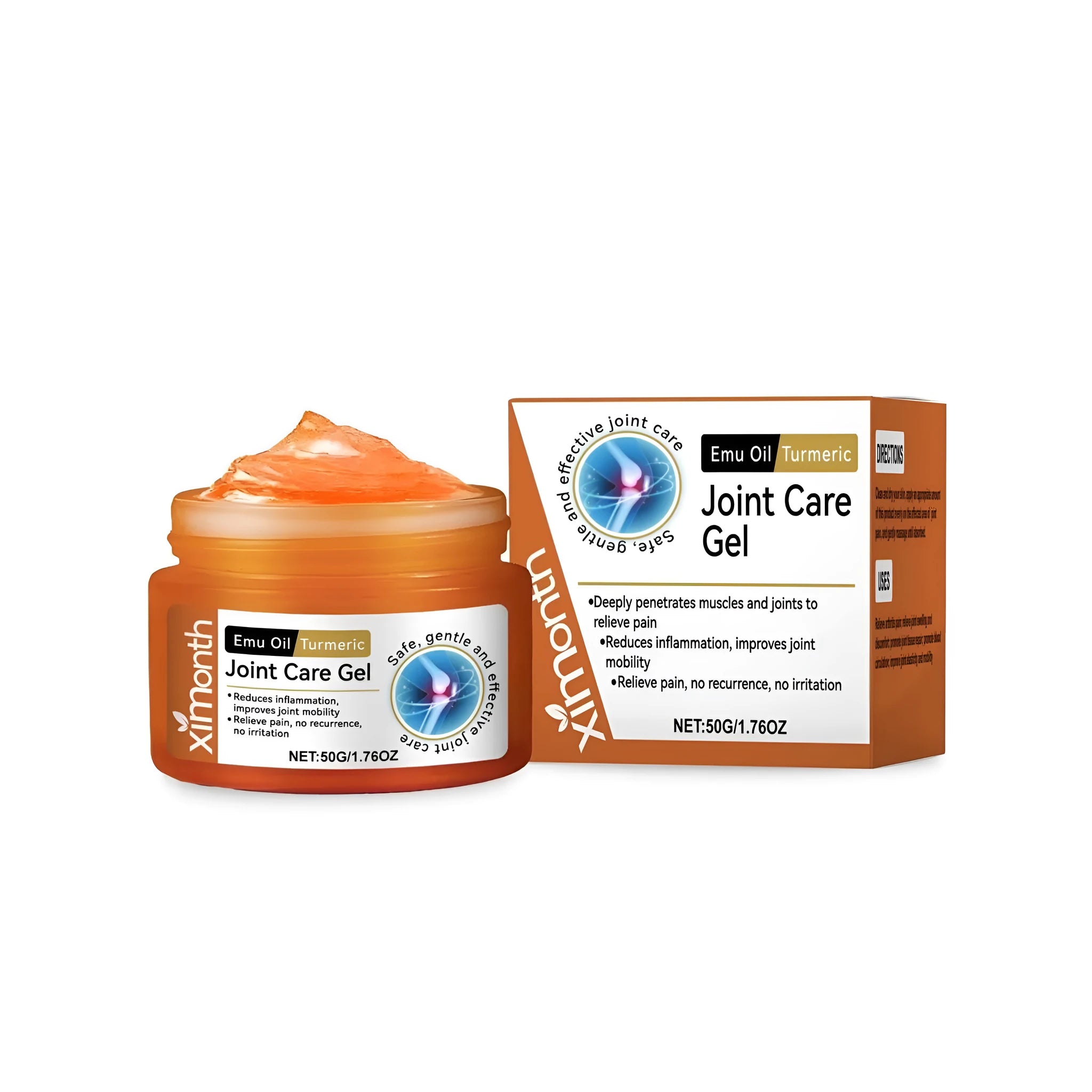 50g tube of turmeric and emu oil joint pain relief gel with cooling mint formula