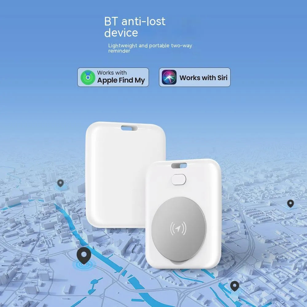 White ABS plastic smart anti-lost pet tracking device for Apple iOS users.