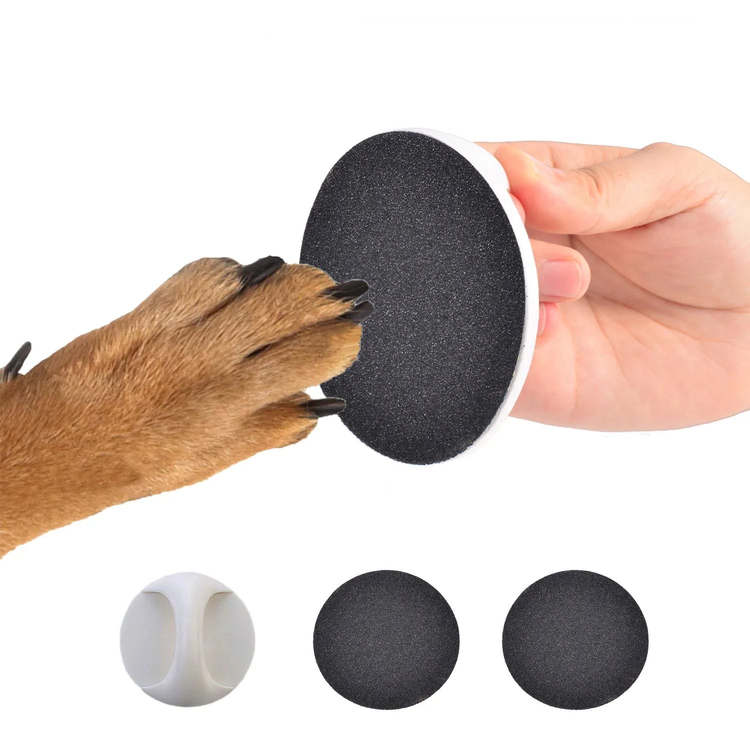 Upgraded dog nail file scratch board with ergonomic handle in blue, green, yellow, or black colour.