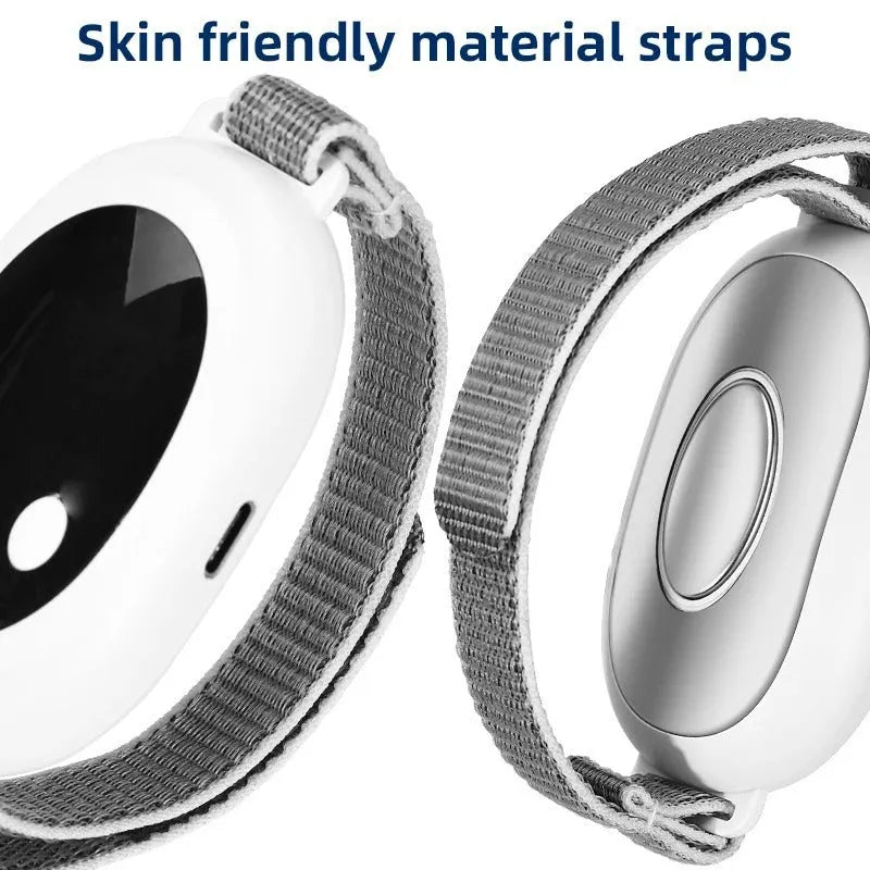 White sleep aid instrument with handheld remote control showing 20 intensity levels